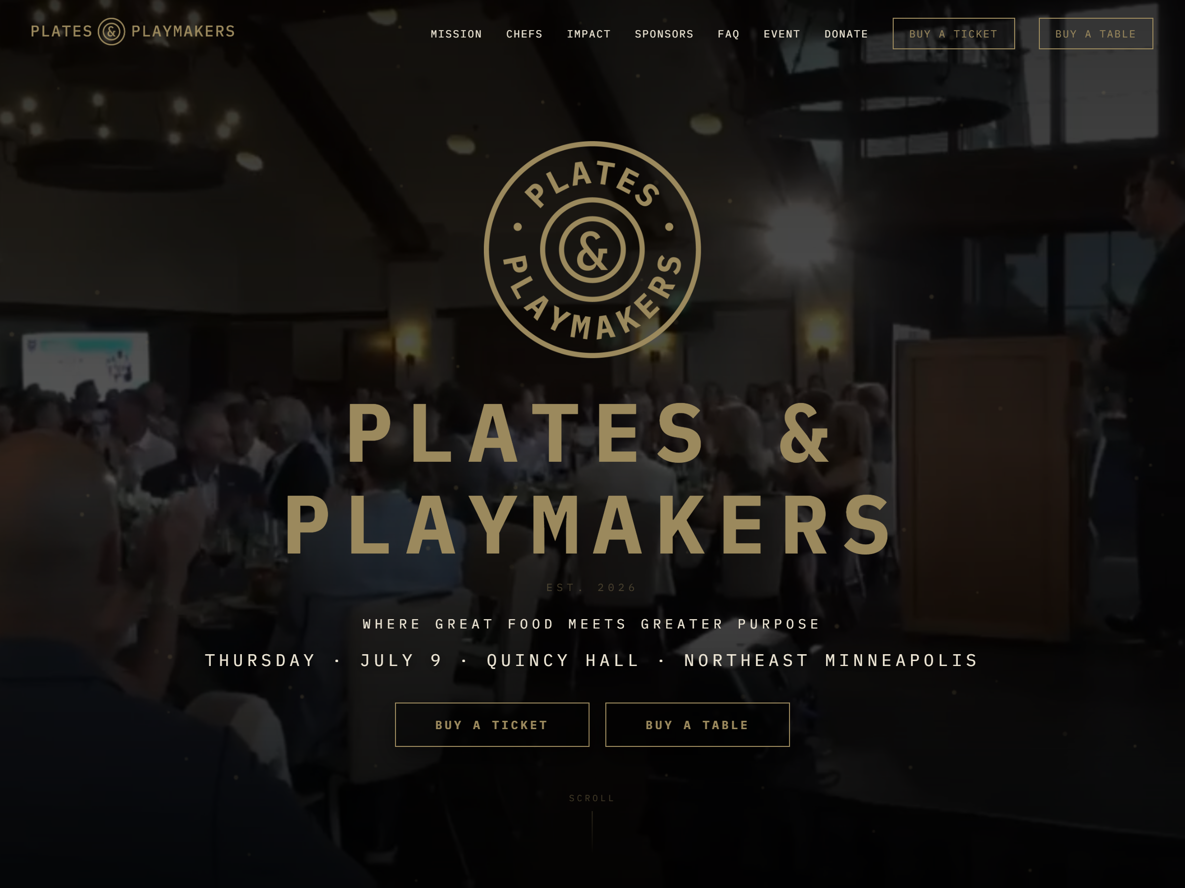 Website built for Plates & Playmakers — Minneapolis charity event